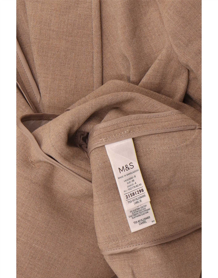 Jaqueta blazer feminina Marks & Spencer com peito duplo Reino Unido 8 pequena bege