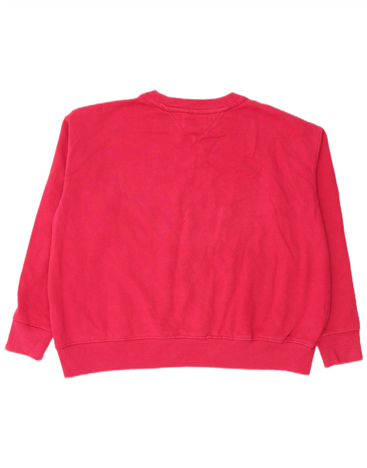 Tommy Hilfiger moletom feminino gráfico oversized jumper Reino Unido 14 médio rosa