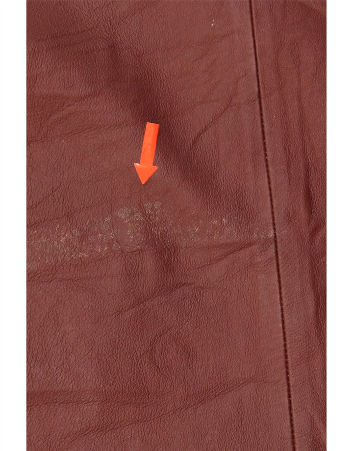 VINTAGE Womens Leather Jacket EU 46 XL Brown Leather Vintage Vintage and Second-Hand Vintage from Messina Hembry 