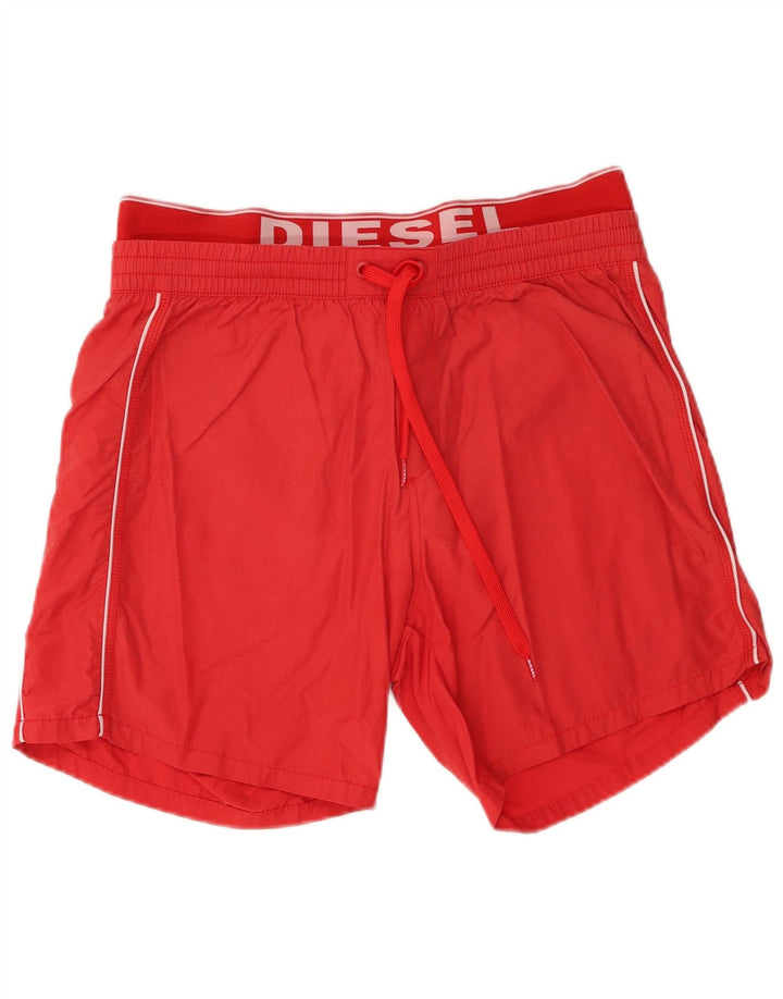 Shorts de natação masculino diesel gráfico médio algodão vermelho