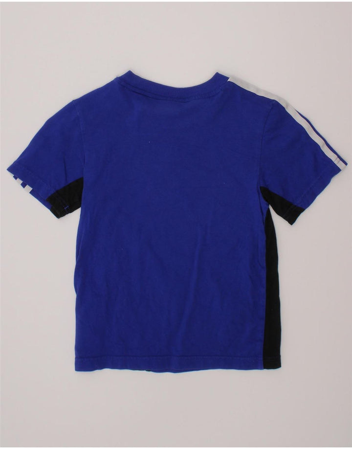 Camiseta Adidas Menino 5-6 Anos Azul Colorblock Algodão