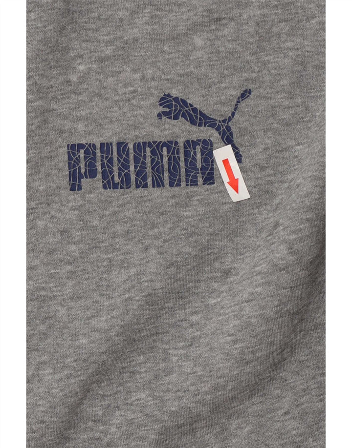 Puma Mens Tracksuit Top Jacket XL cinza manchado de algodão