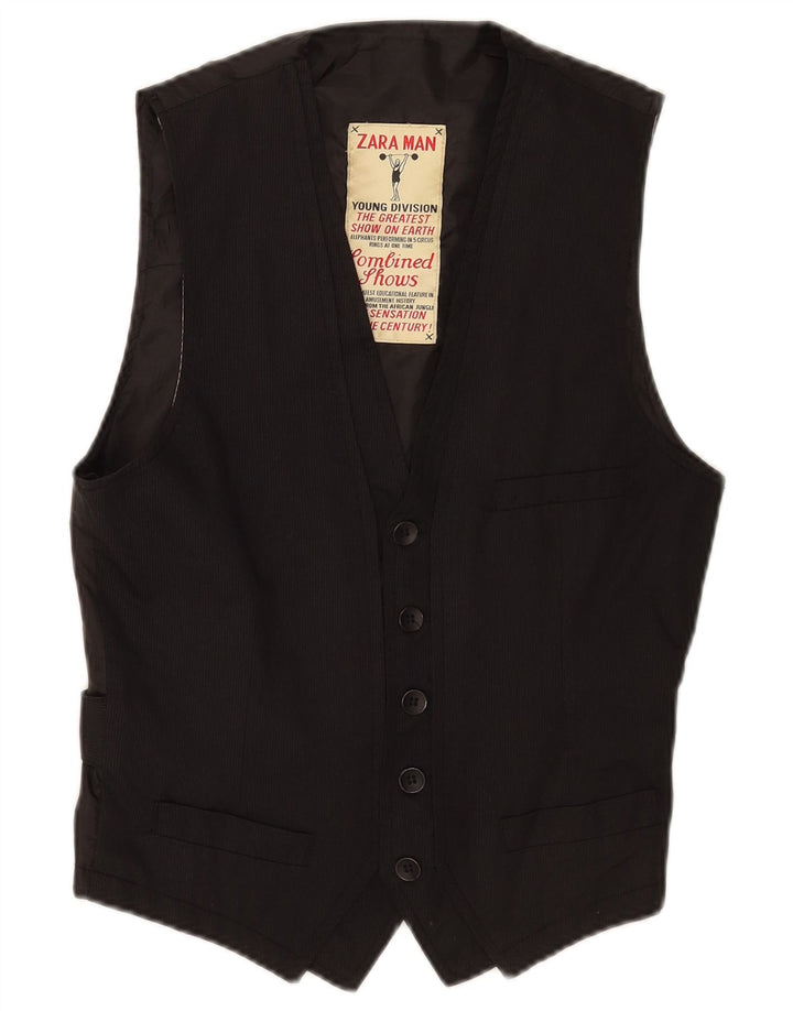 Colete masculino Zara XS preto listrado poliéster