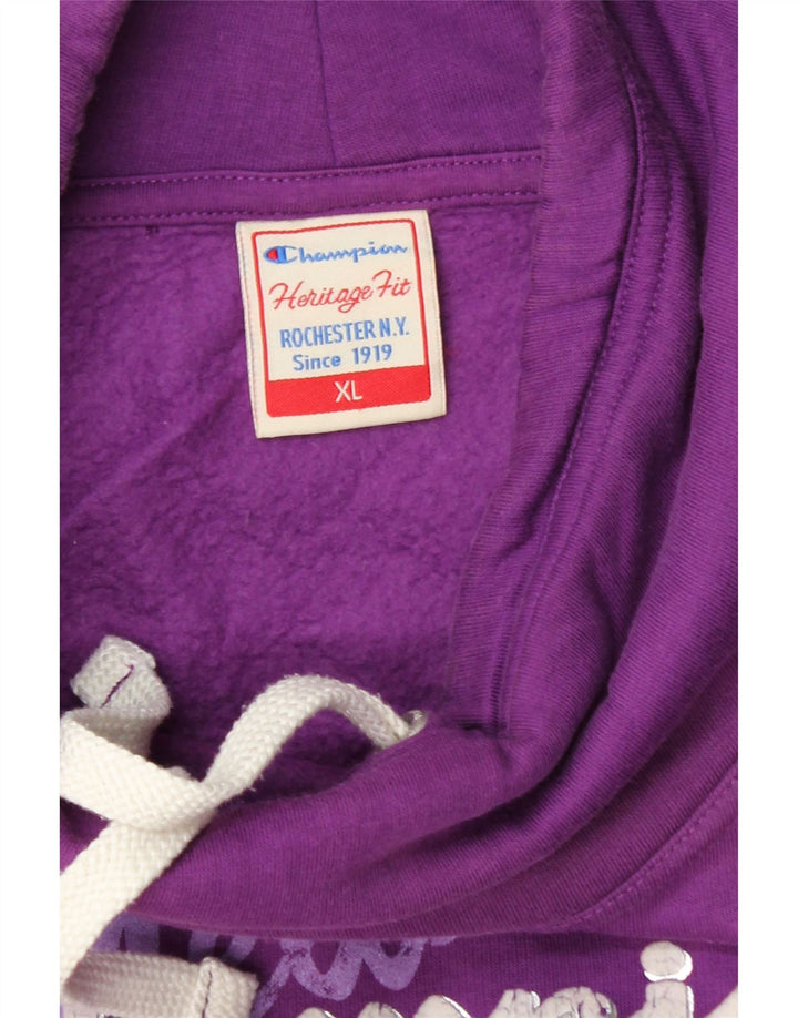 CHAMPION Womens Graphic Sweatshirt Jumper UK 18 XL Purple Vintage Champion and Second-Hand Champion from Messina Hembry 