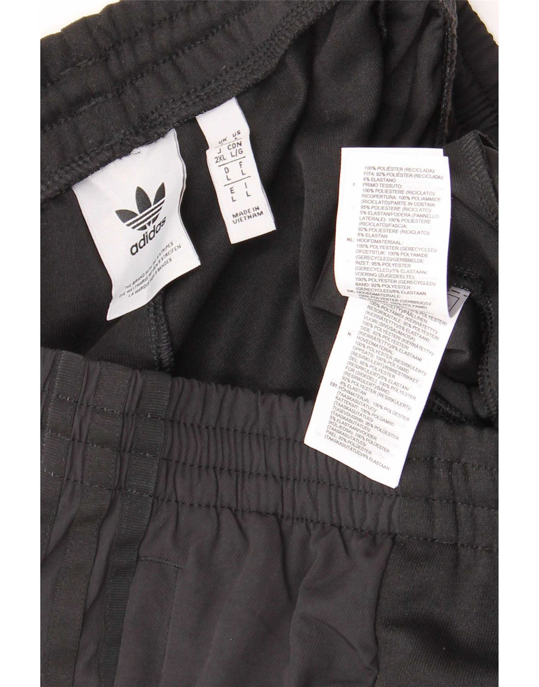 Calça de treino masculina Adidas Joggers grande preto colorblock poliéster
