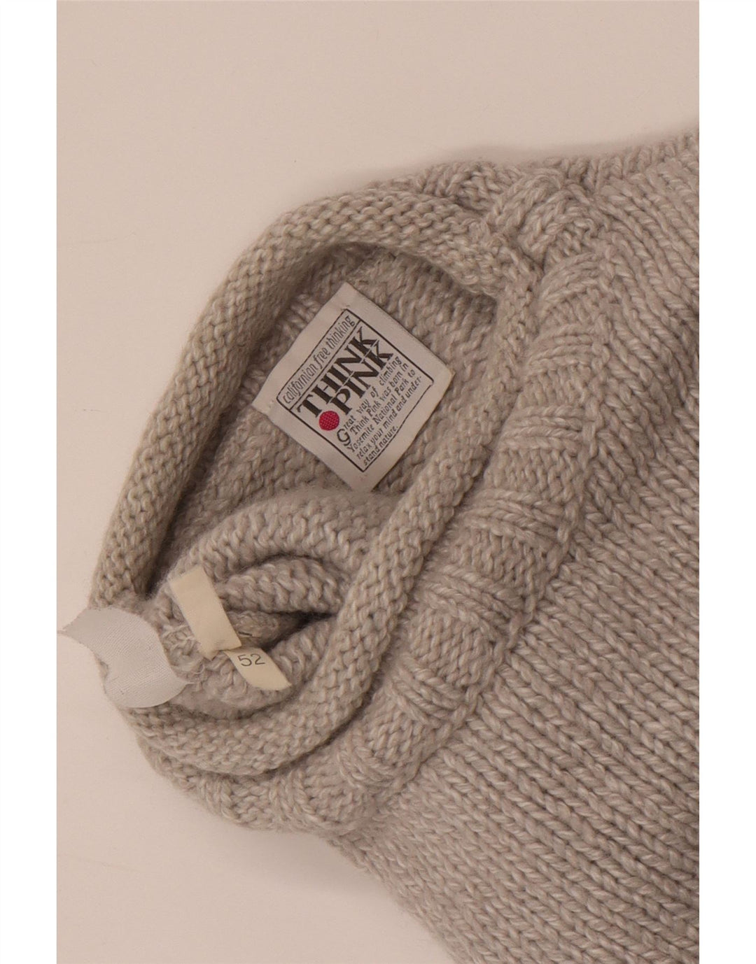 Suéter masculino Think Pink com gola redonda IT 52 cinza grande