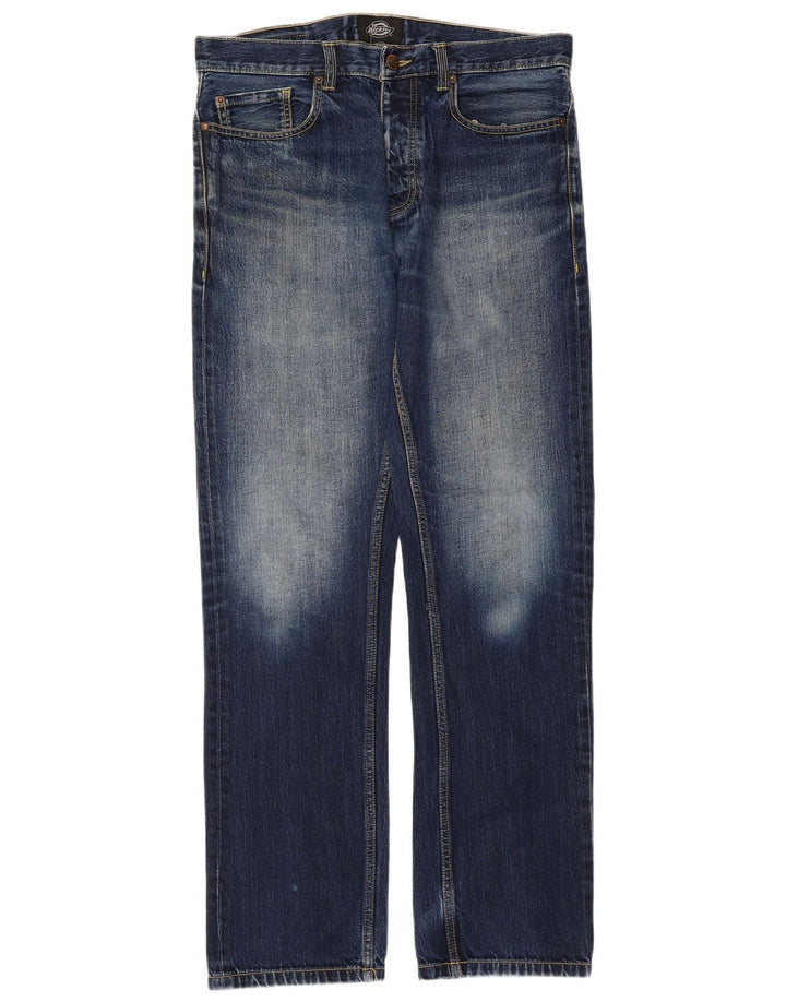 Calça jeans reta masculina Dickies W33 L34 azul algodão