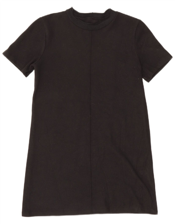 Vestido jumper feminino Zara Reino Unido 14 poliéster preto médio