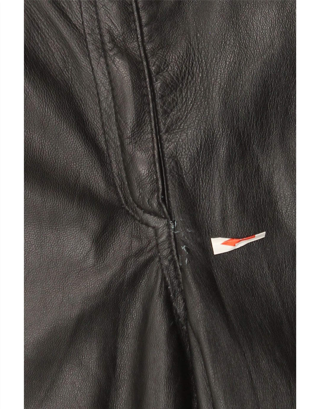 Calça feminina de couro cônico Scirocco IT 42 médio W30 L29 couro preto