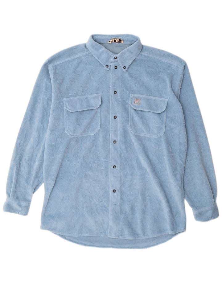 Camisa masculina de lã FILA IT 52/54 grande azul poliéster