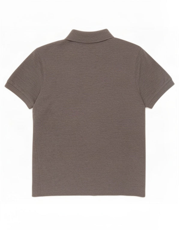 Camisa polo masculina Lacoste tamanho 3 algodão cinza médio