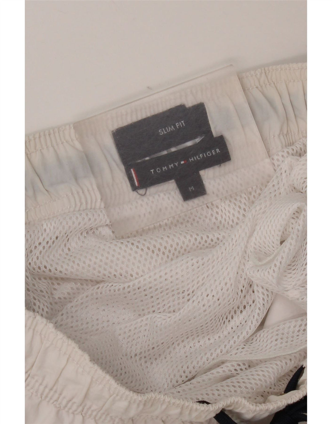 Shorts de natação feminino Tommy Hilfiger gráfico UK 12 médio branco