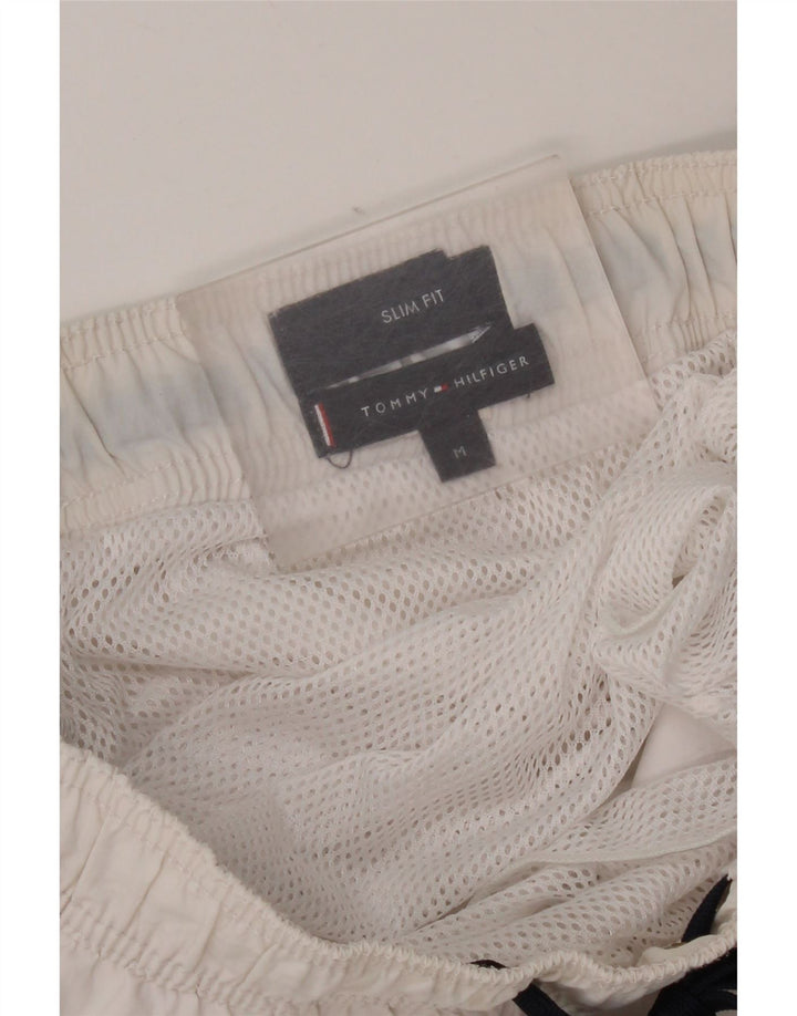 Shorts de natação feminino Tommy Hilfiger gráfico UK 12 médio branco