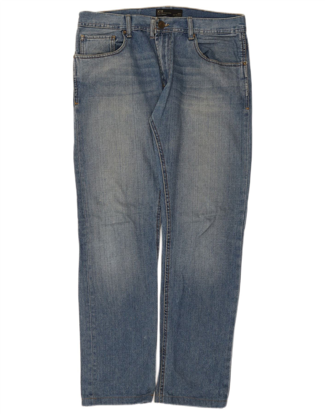 Zara Mens Straight Jeans EU 34 Grande W34 L31 Azul