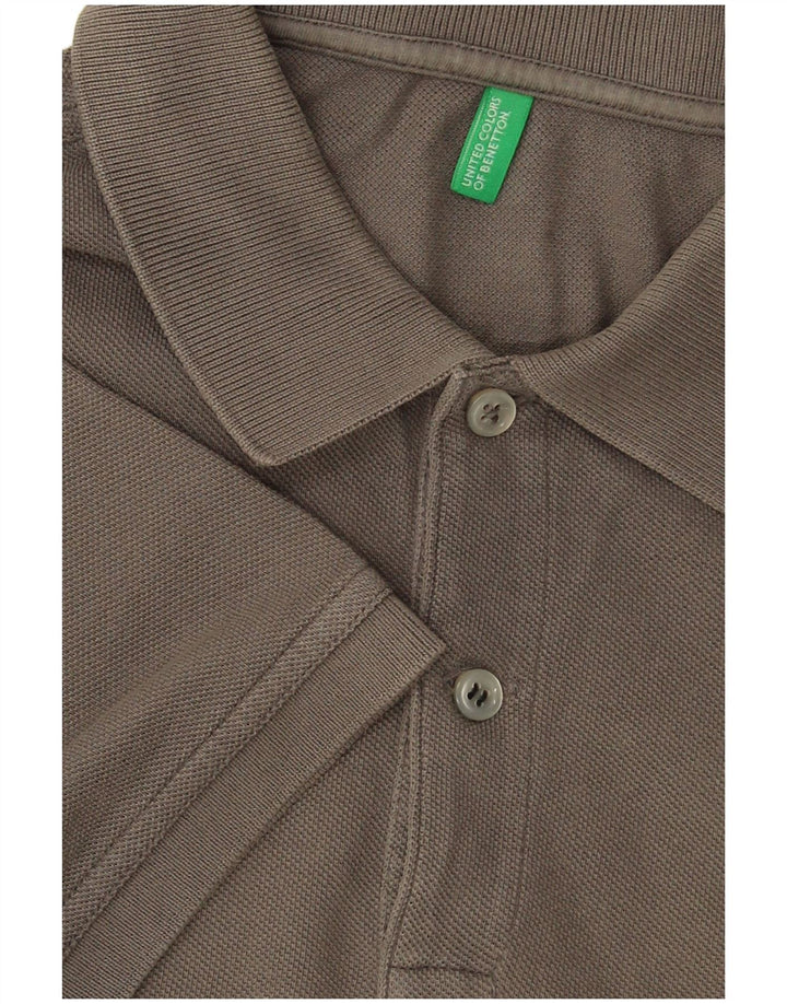 Camisa polo masculina BENETTON cinza médio