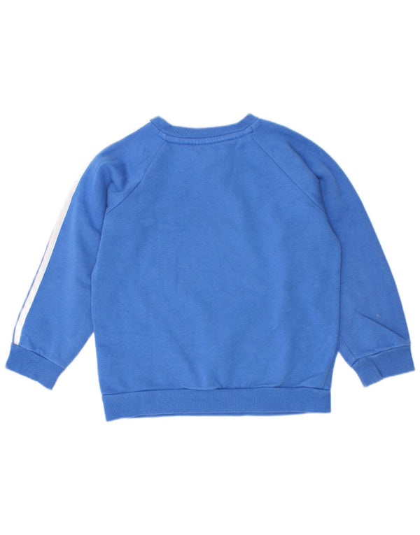 Adidas meninos moletom gráfico jumper 2-3 anos azul algodão