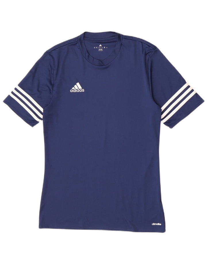 Camiseta masculina Adidas Climalite Top pequeno azul marinho poliéster