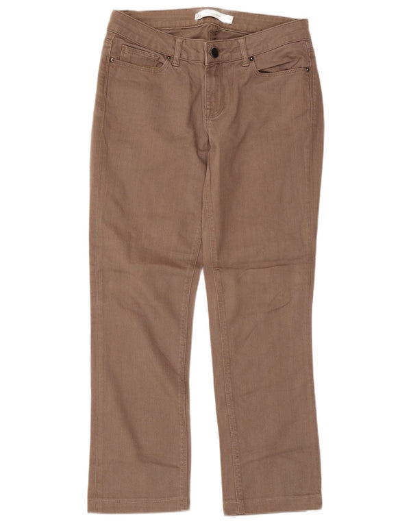 Jeans retos femininos ZARA EU 38 pequeno W28 L26 algodão marrom