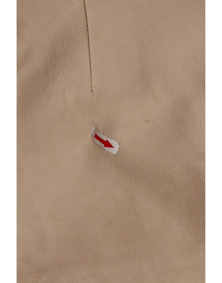 Saia de couro feminina vintage W30 médio bege