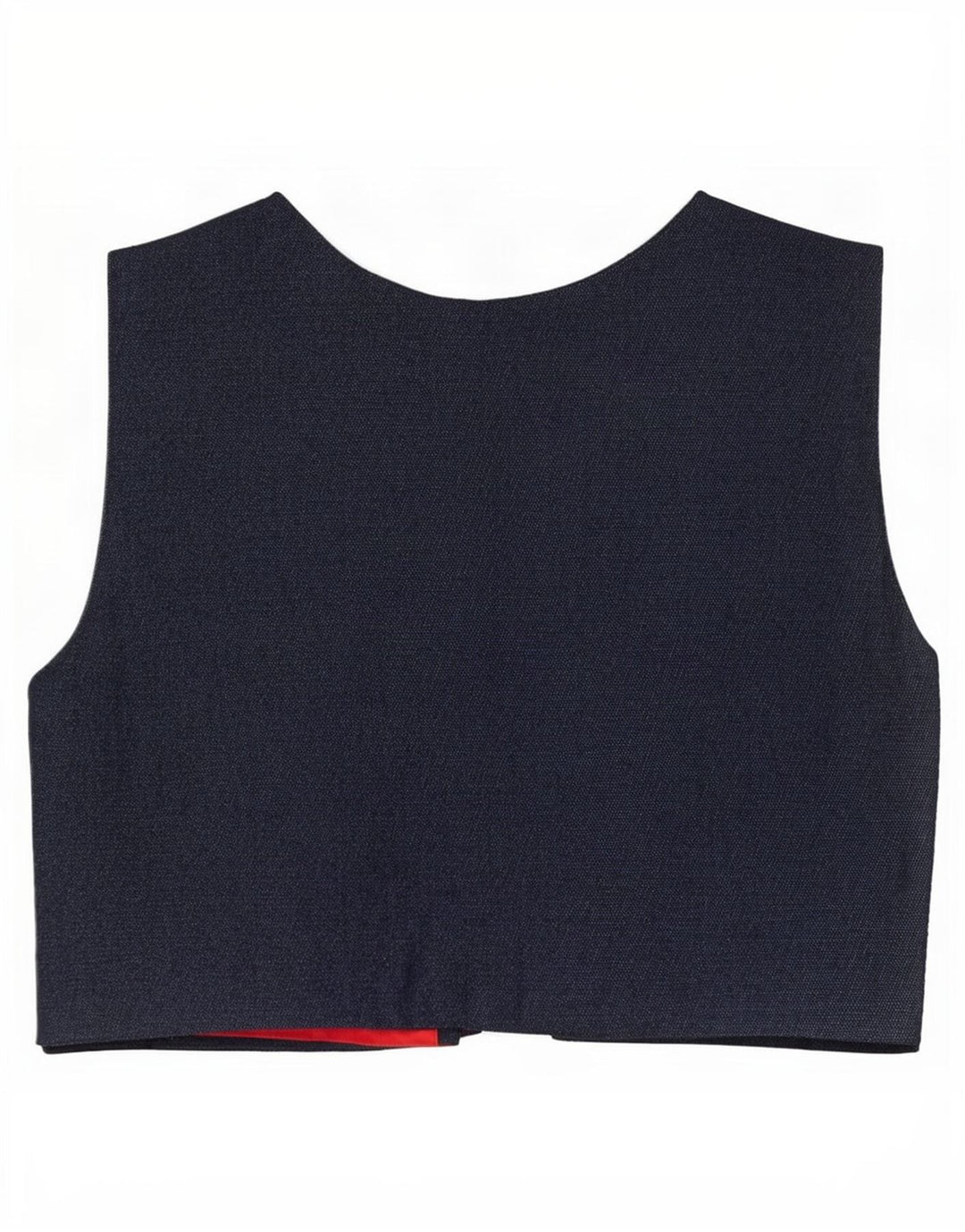 Colete jeans feminino vintage aberto Reino Unido 10 pequenos retalhos multicoloridos