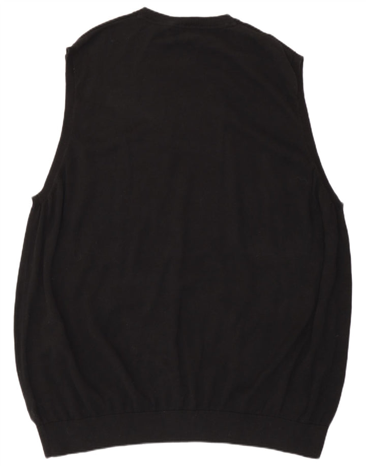 Regata masculina Marks & Spencer com colete 4XL de algodão preto
