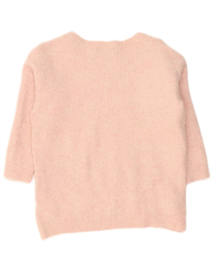 Suéter feminino Marks & Spencer com gola canoa Reino Unido 14 rosa médio