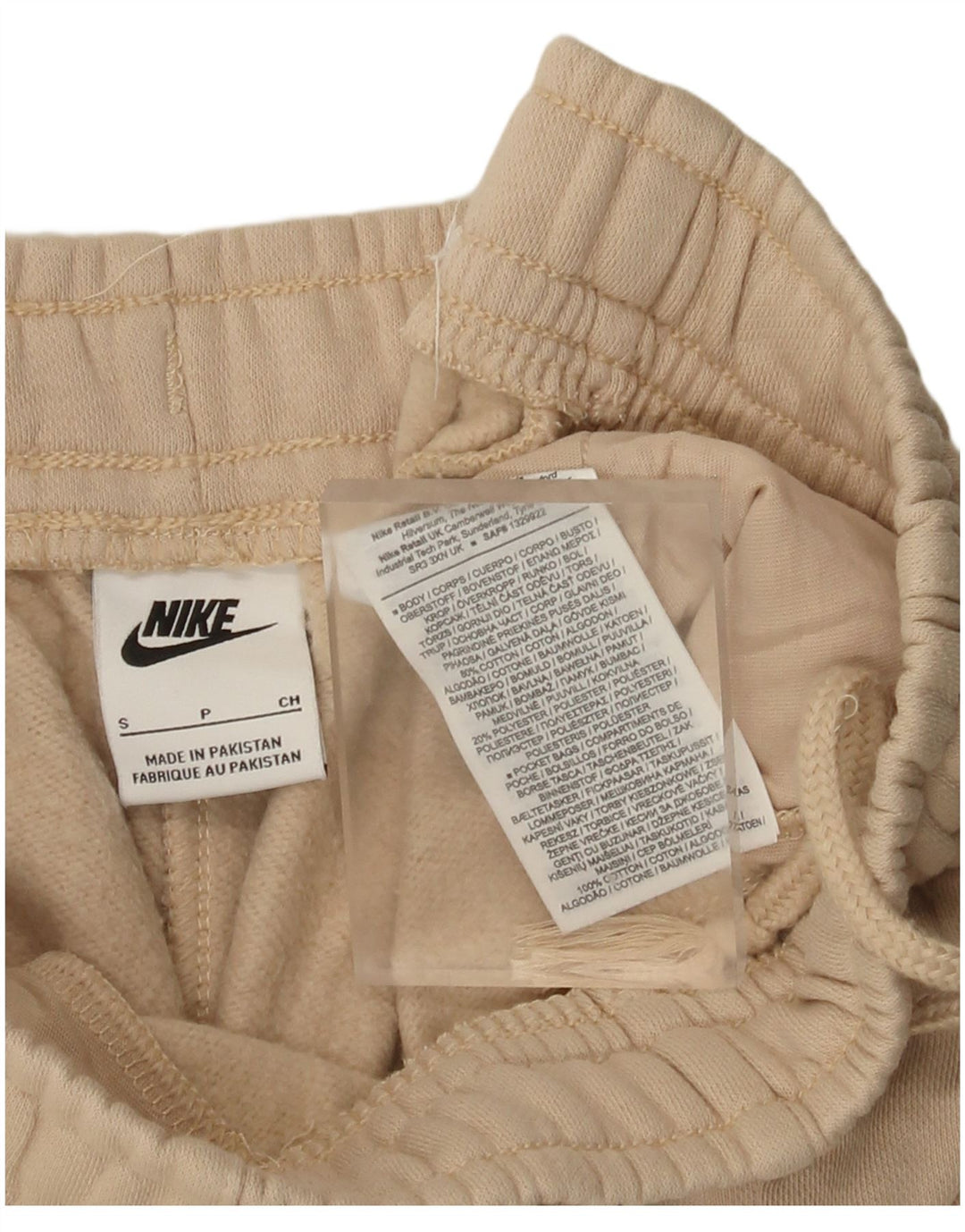 Shorts esportivos masculinos Nike pequeno algodão bege