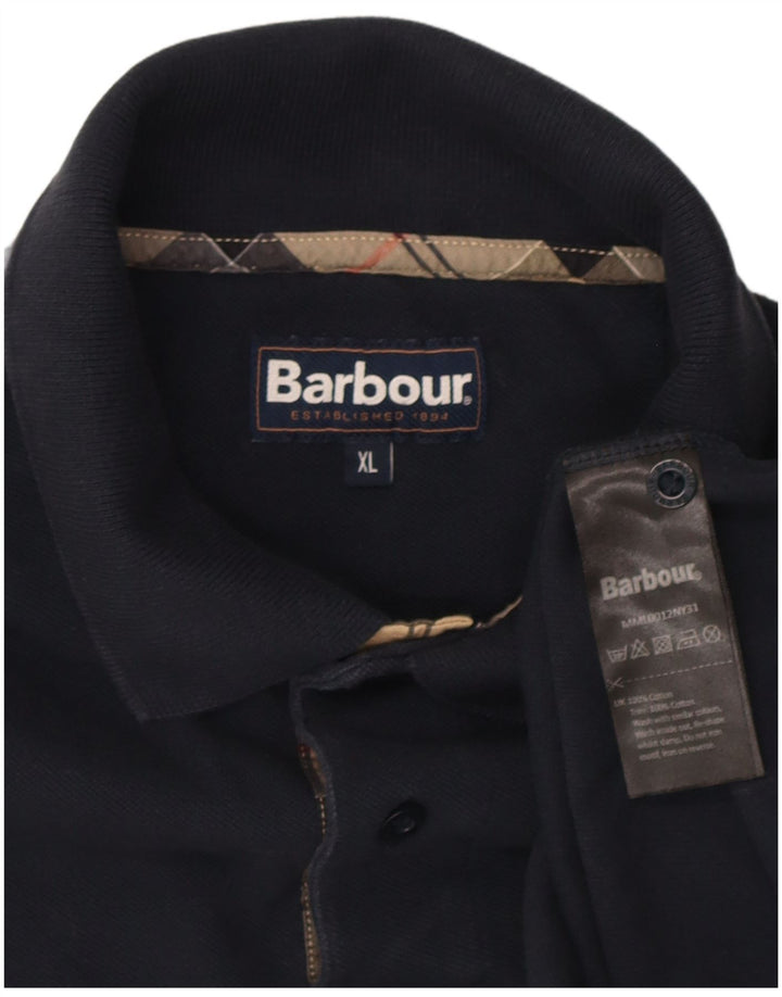 Camisa polo masculina Barbour XL azul marinho algodão