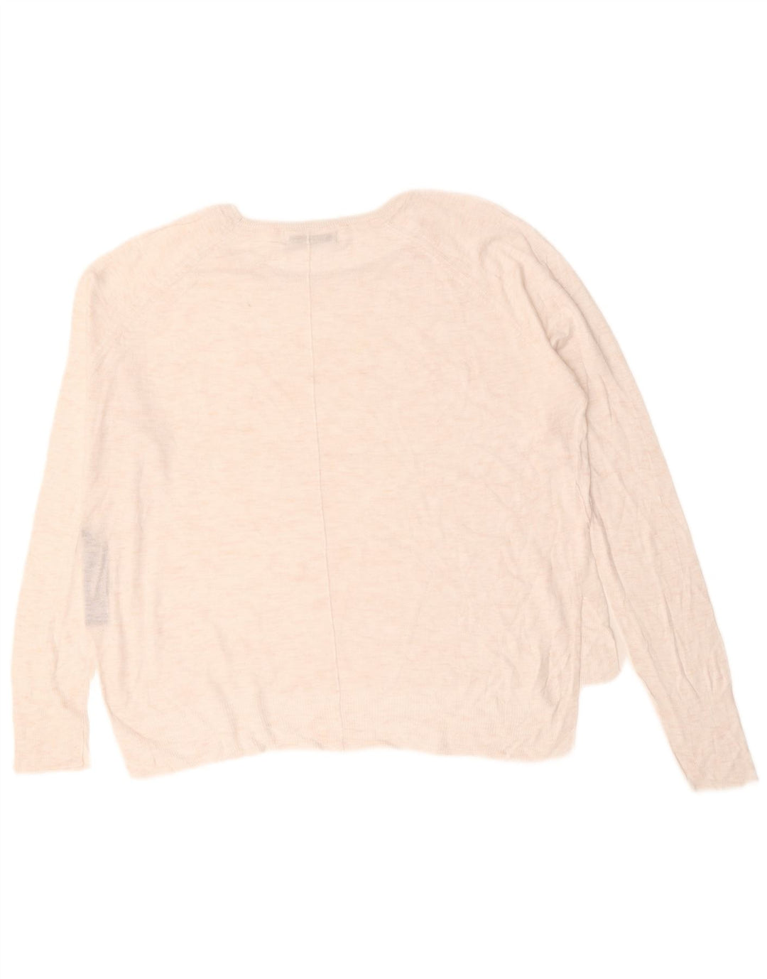 Zara Suéter feminino oversized com gola redonda Reino Unido 16 grande viscose branca