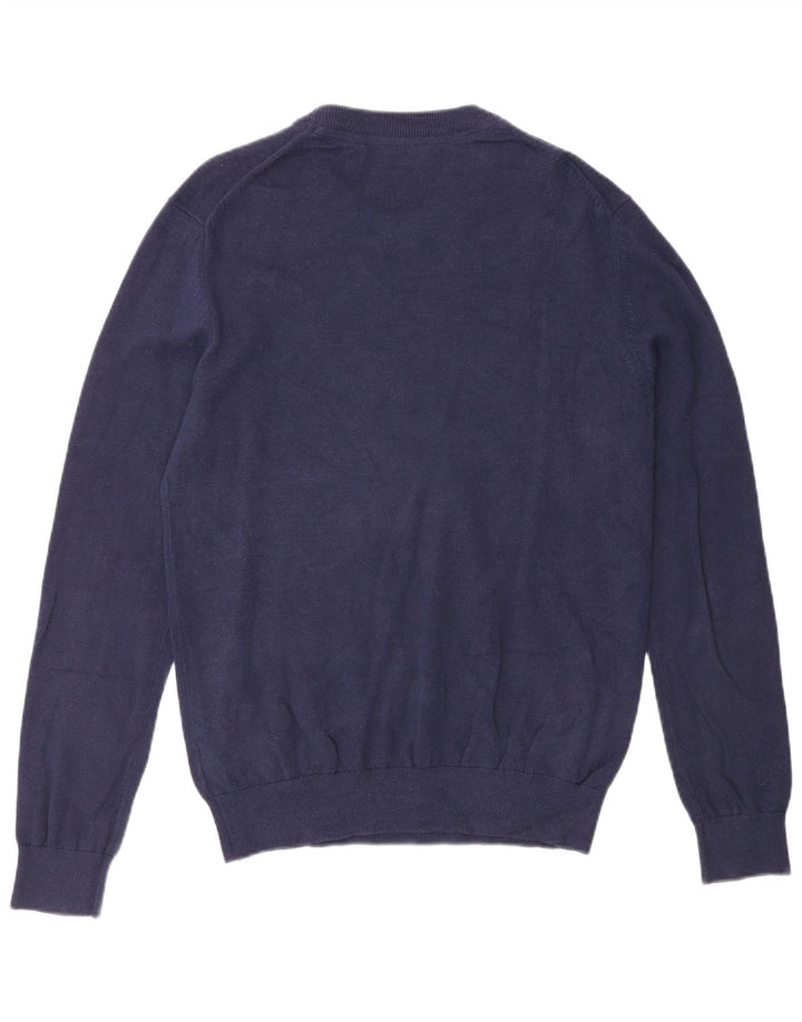 Suéter masculino Izod com gola redonda e algodão azul marinho médio