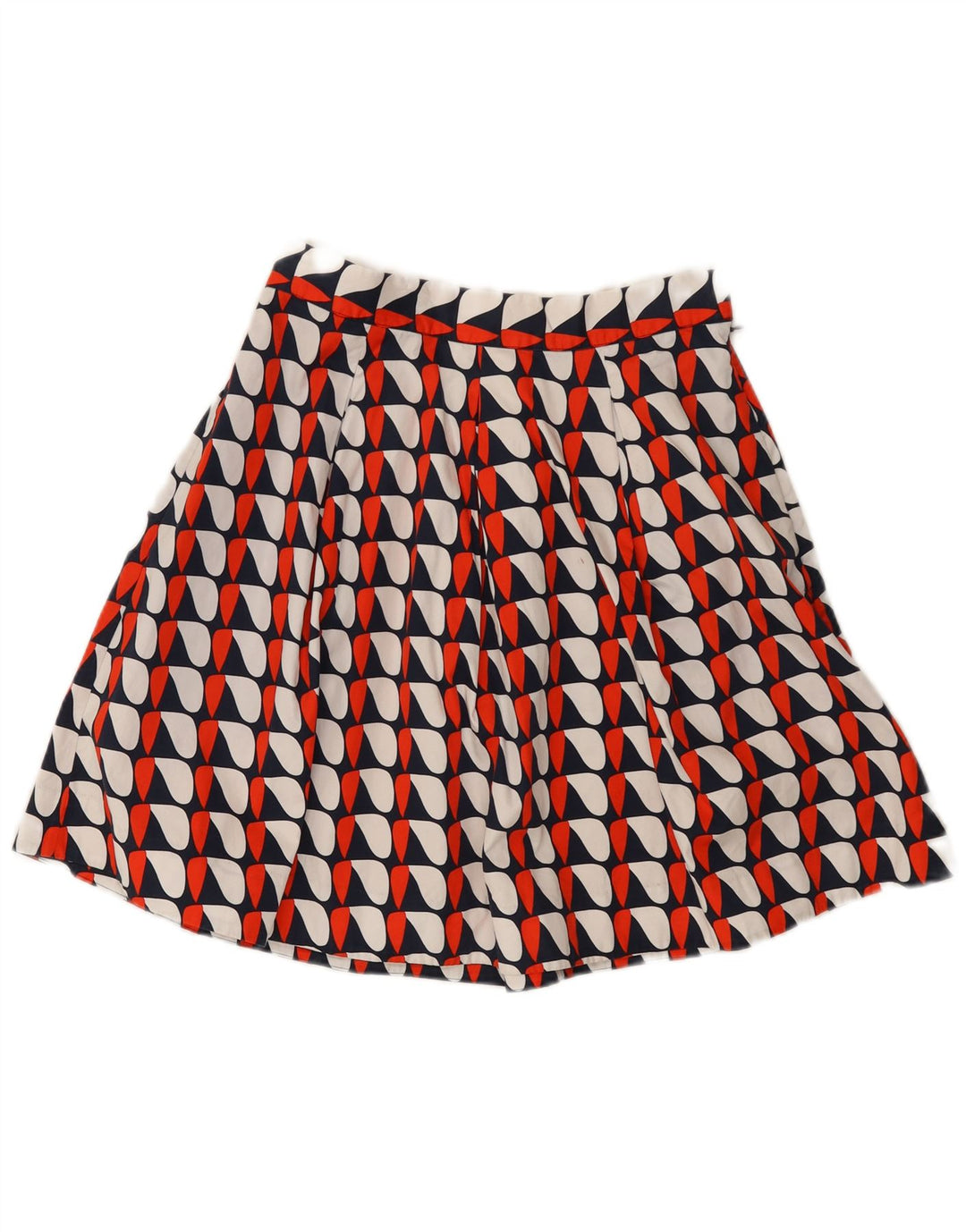 Minissaia feminina vintage com padrão abstrato plissada W29 média multicolorida