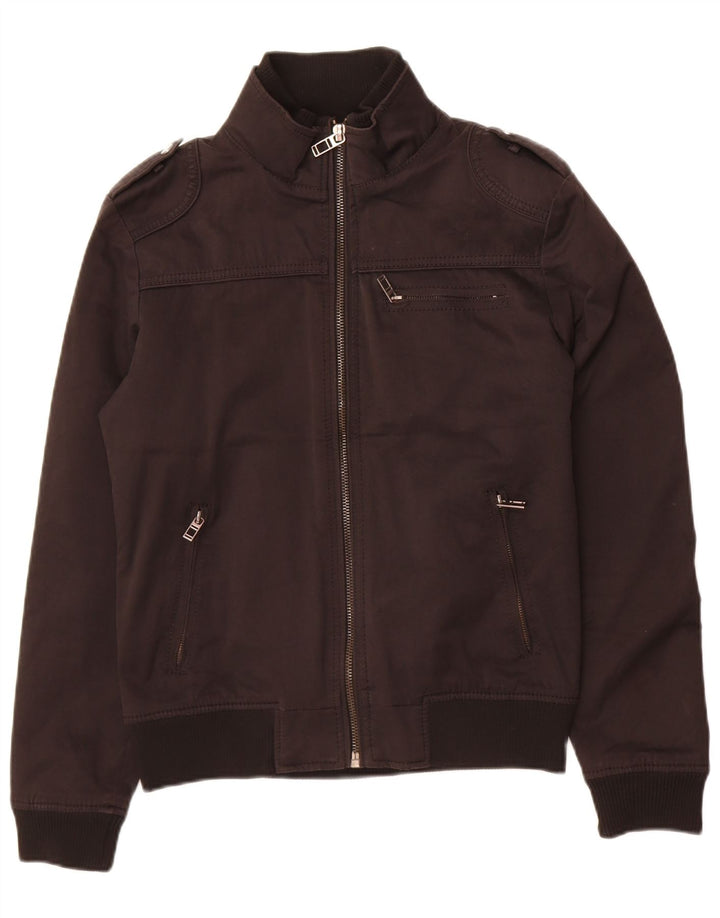 Jaqueta bomber militar masculina Zara Reino Unido 36 pequena preta