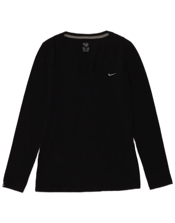 Top feminino Nike manga comprida UK 8/10 pequeno preto