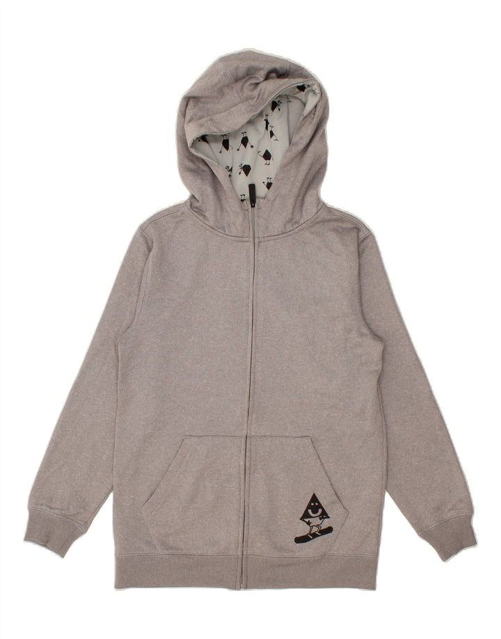 VOLCOM Girls Zip Hoodie Sweater 9-10 Years Medium Grey Polyester Vintage Volcom and Second-Hand Volcom from Messina Hembry 
