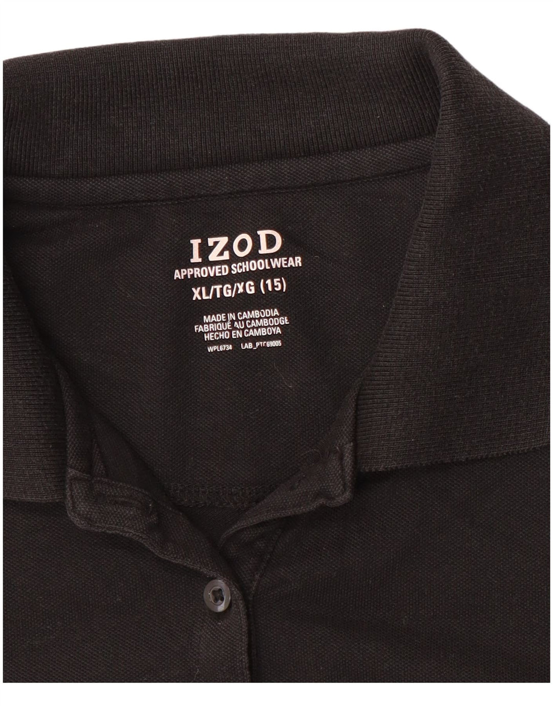 Polo IZOD Meninas 14-15 Anos XL Preto