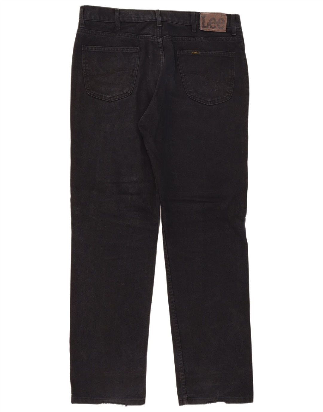 Lee Mens Straight Jeans W38 L34 Algodão Preto