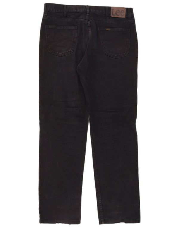 Lee Mens Straight Jeans W38 L34 Algodão Preto