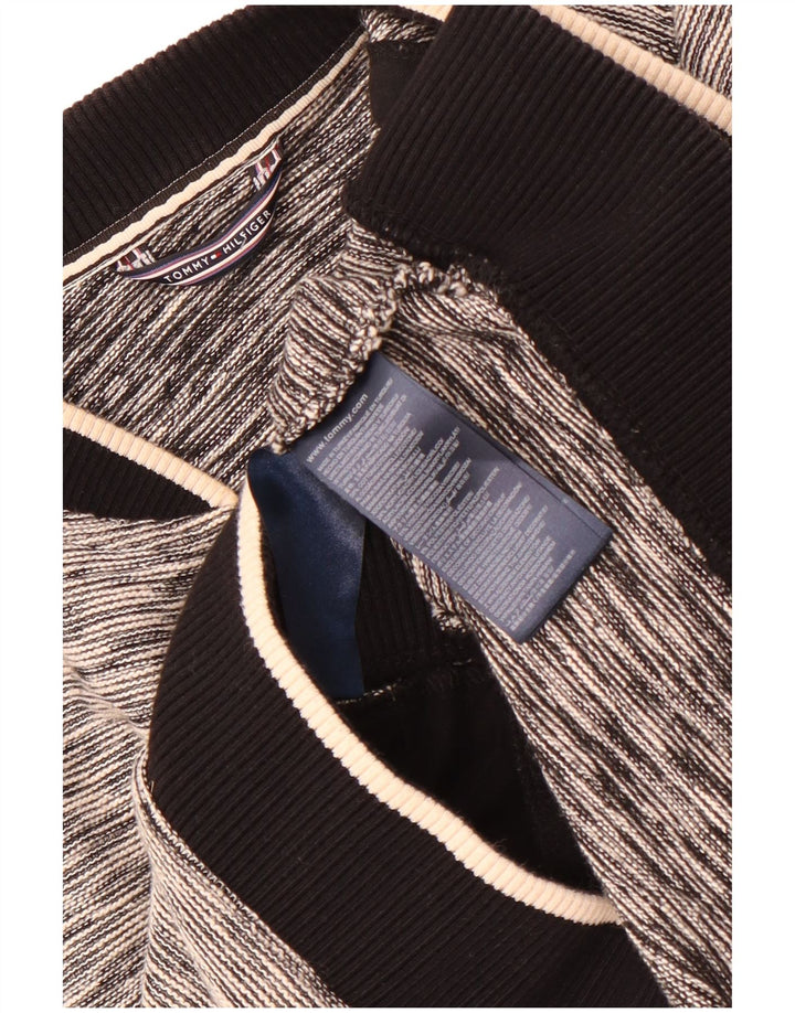 Tommy Hilfiger Jaqueta feminina de treino para mulheres Reino Unido 12 algodão manchado cinza médio