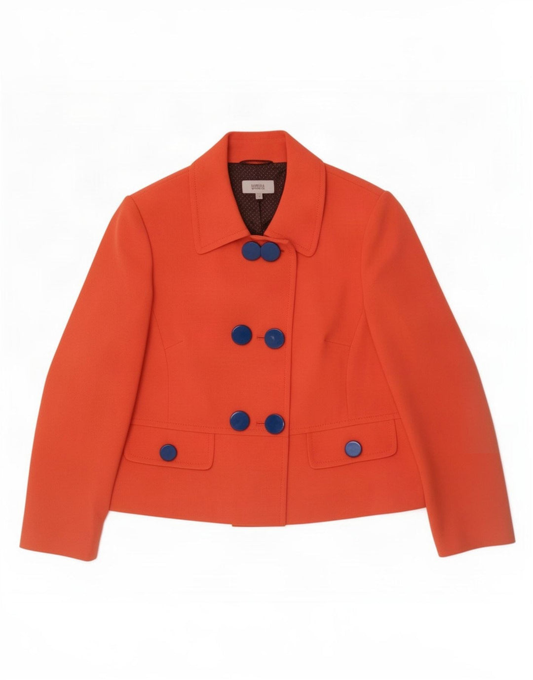 Jaqueta blazer feminina Marks & Spencer com peito duplo UK 20 2XL laranja