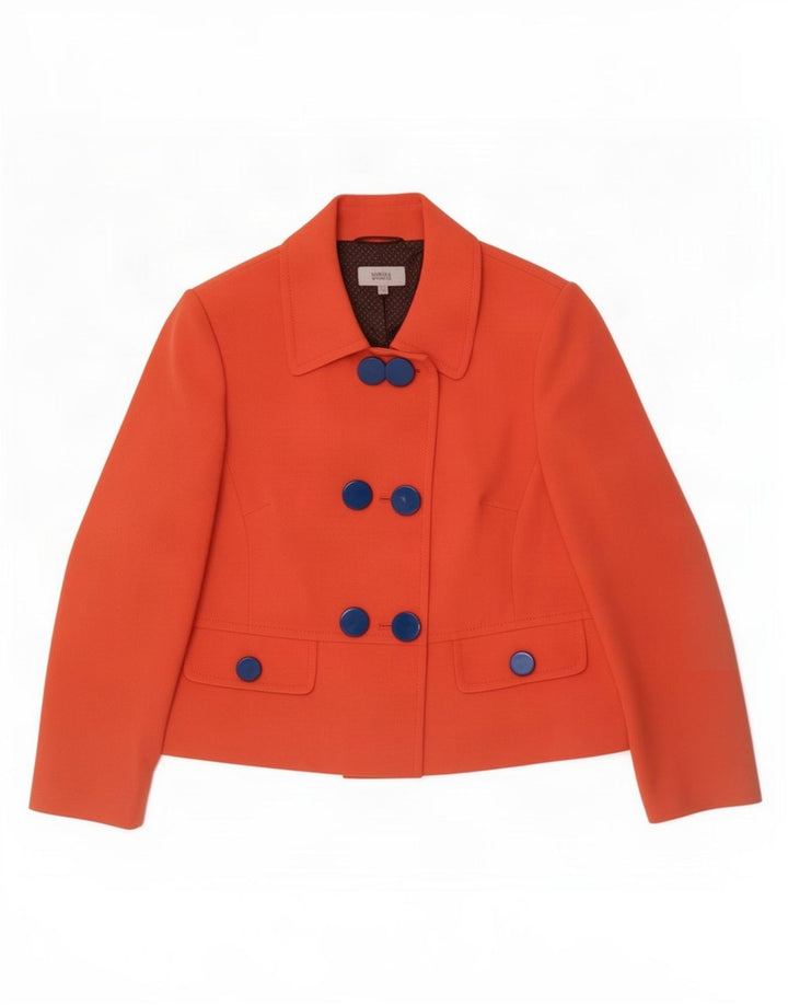 Jaqueta blazer feminina Marks & Spencer com peito duplo UK 20 2XL laranja