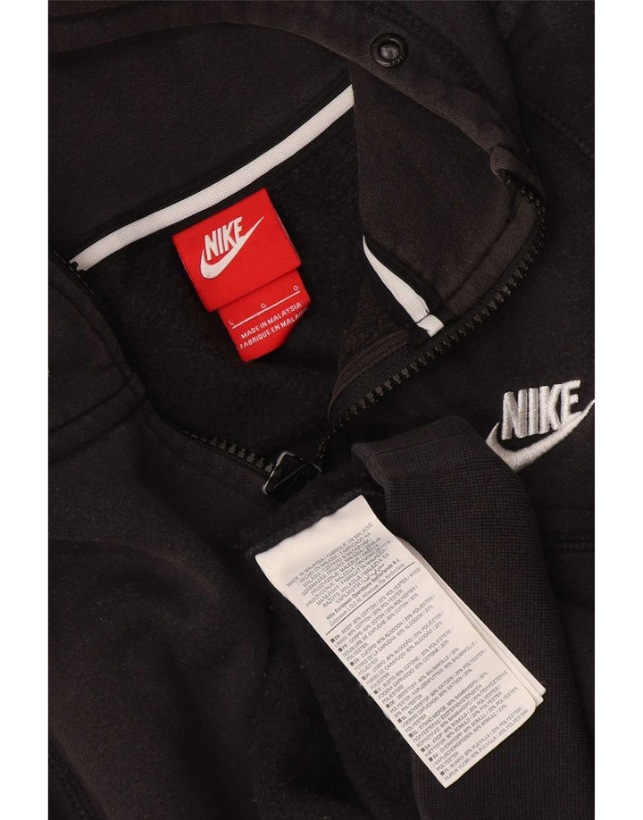 Suéter Nike masculino com capuz e zíper grande de algodão preto