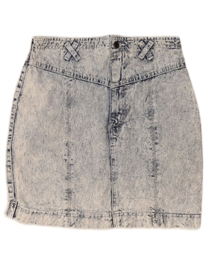 Saia jeans feminina vintage média W30 algodão azul