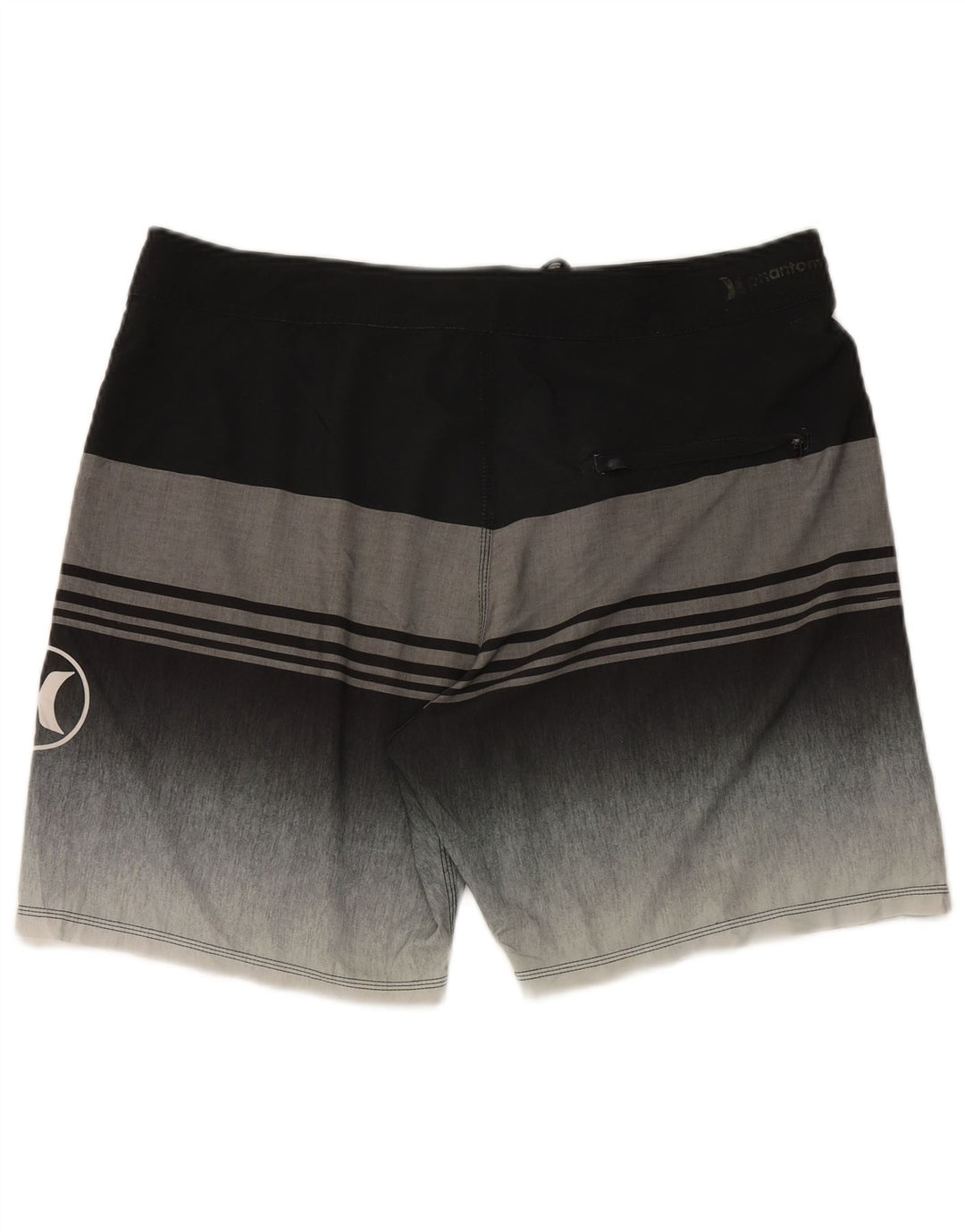 Shorts de natação masculino Hurley XL poliéster listrado preto
