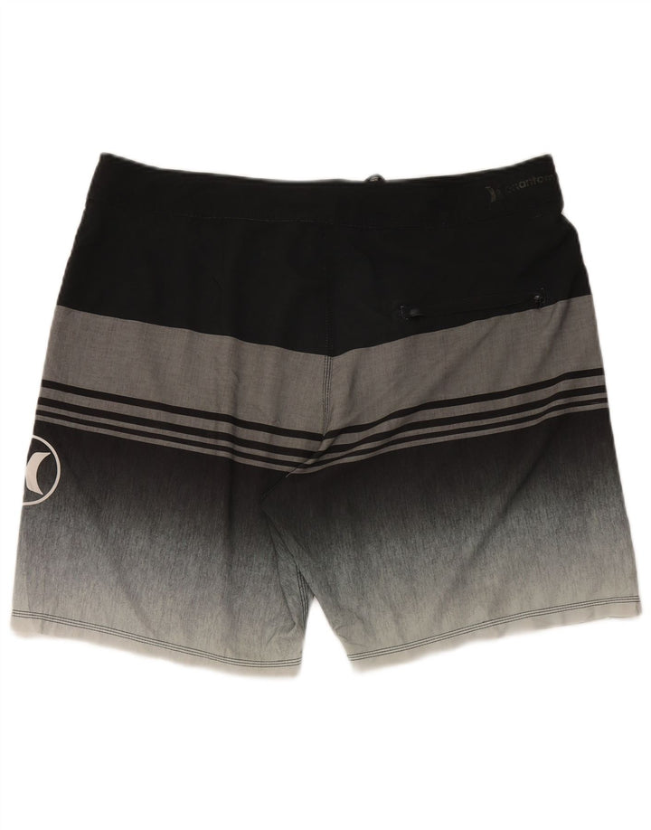 Shorts de natação masculino Hurley XL poliéster listrado preto