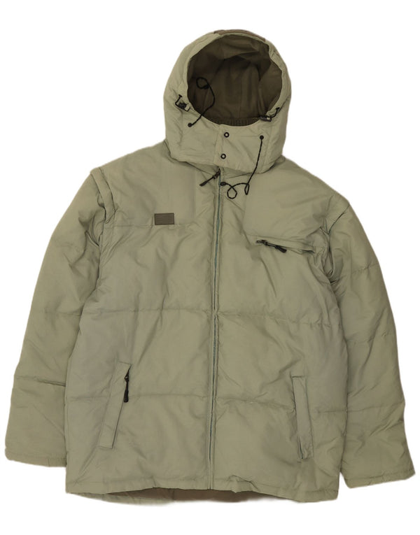 Jaqueta masculina Fila com capuz acolchoada UK 44 2XL poliamida verde