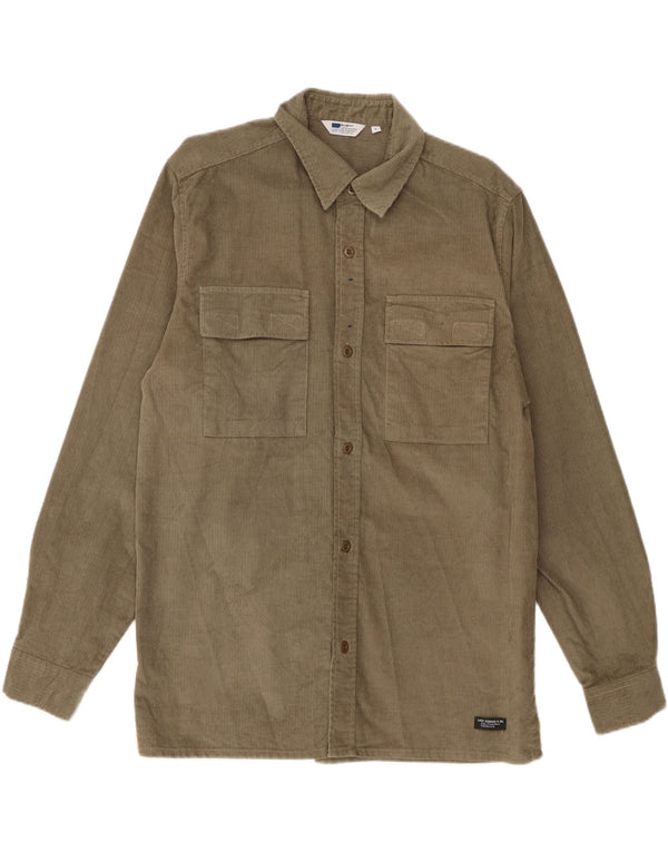 Camisa masculina de veludo cotelê Levi's grande de algodão cáqui