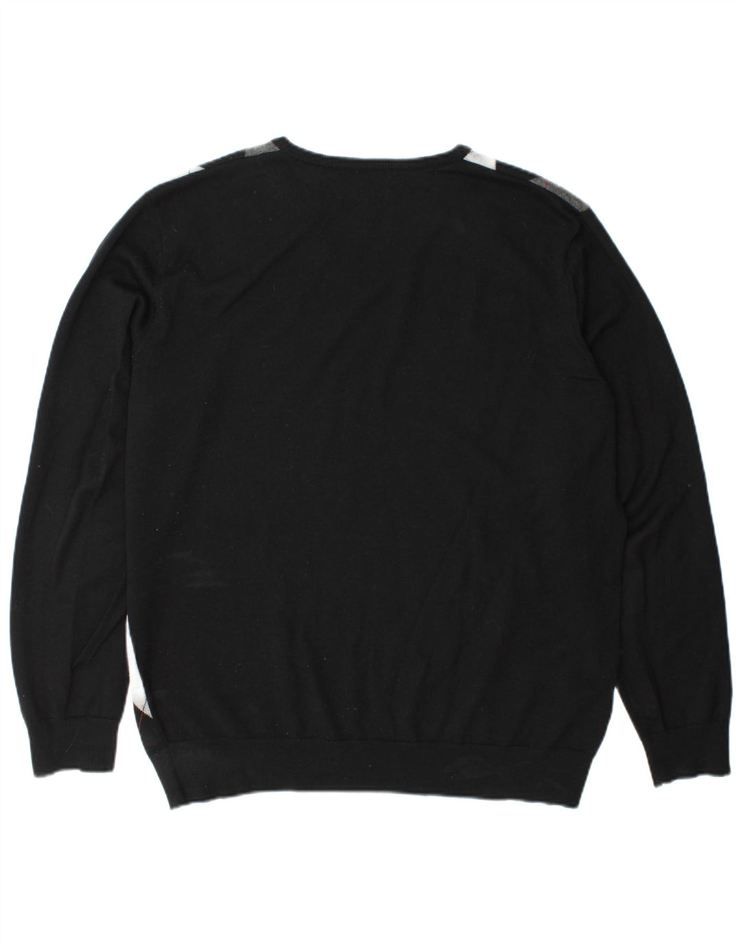 Fred Perry Suéter masculino com decote em V XL preto Argyle/lã diamante
