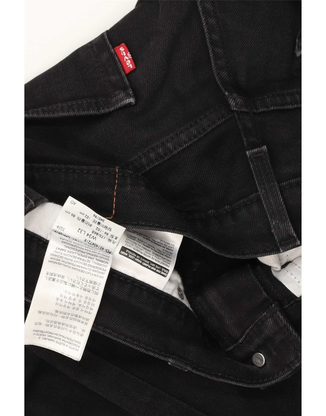 Levi's Mens Jeans Slim W34 L32 Algodão Preto