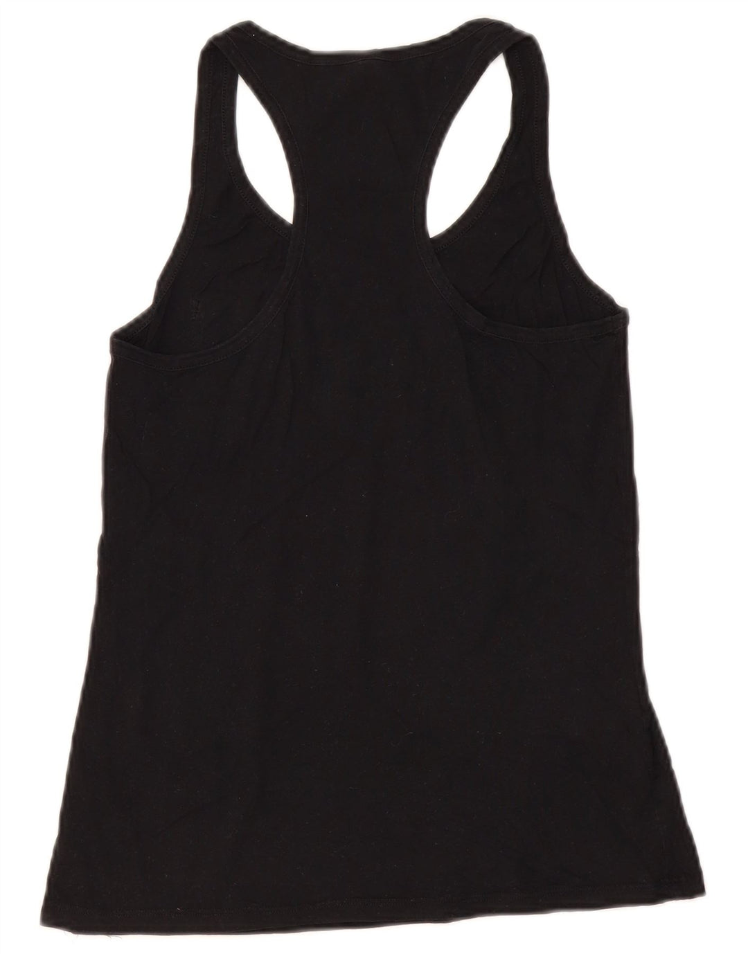 Top colete feminino Benetton UK 12 algodão preto médio