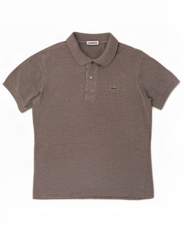 Camisa polo masculina Lacoste tamanho 3 algodão cinza médio